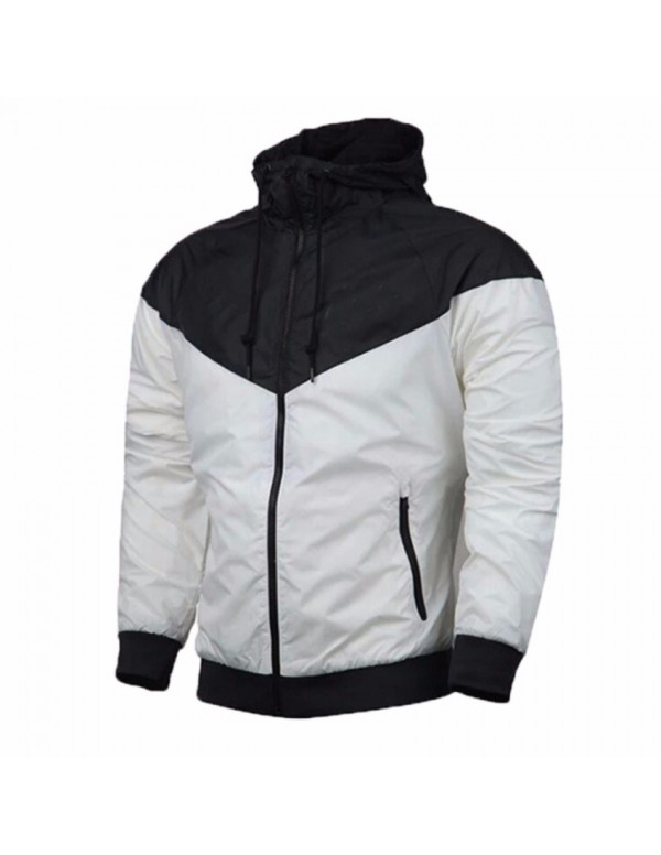Hot Sale Fashiom Men Spring Autumn Hiphop Hooded Outdoor Waterproof Sport Jacket Windbreaker Coat Outerwear-