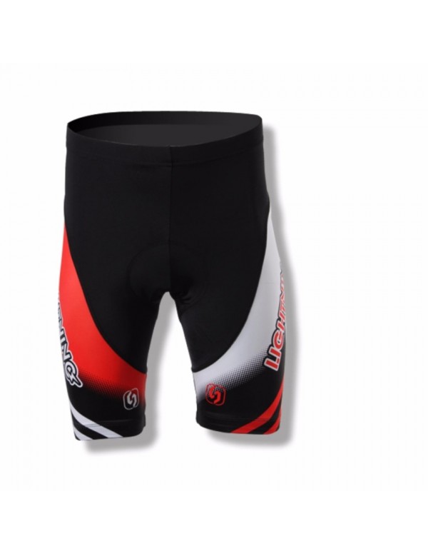 SPAKCT Mens Cycling Sports Gel Padded Cycling Shorts Bike Bicycle Shorts-Lightning (Red Shorts)